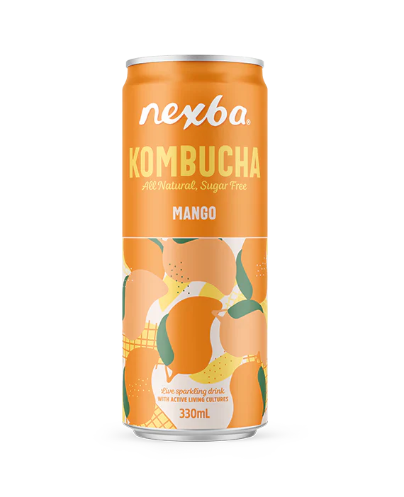 Nexba Kombucha Mango Cans 12 x 330ml
