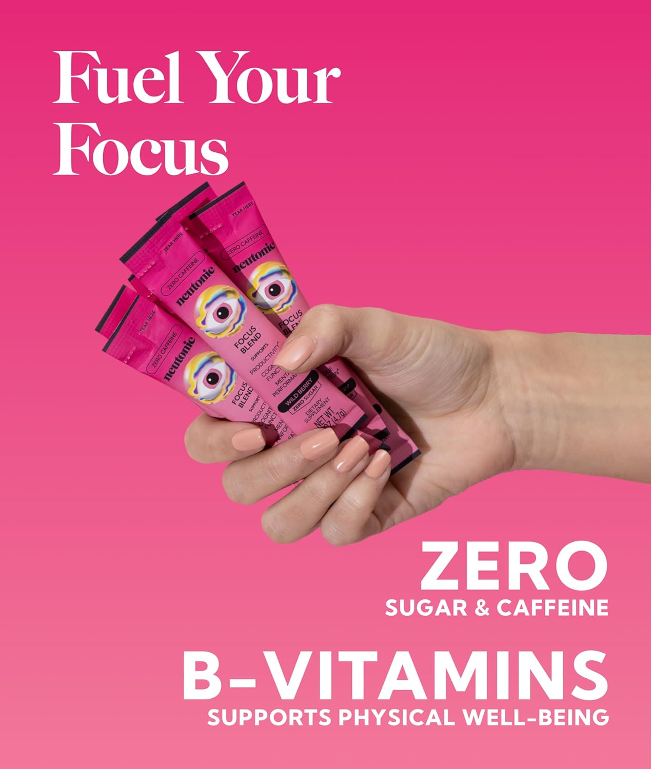 Neutonic Nootropic Focus Blend Powder | Wild Berry 16 Sticks