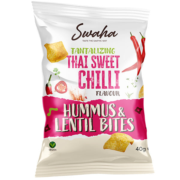 Swaha Lentil Hummus Bites Thai Sweet Chilli 24 x 40g