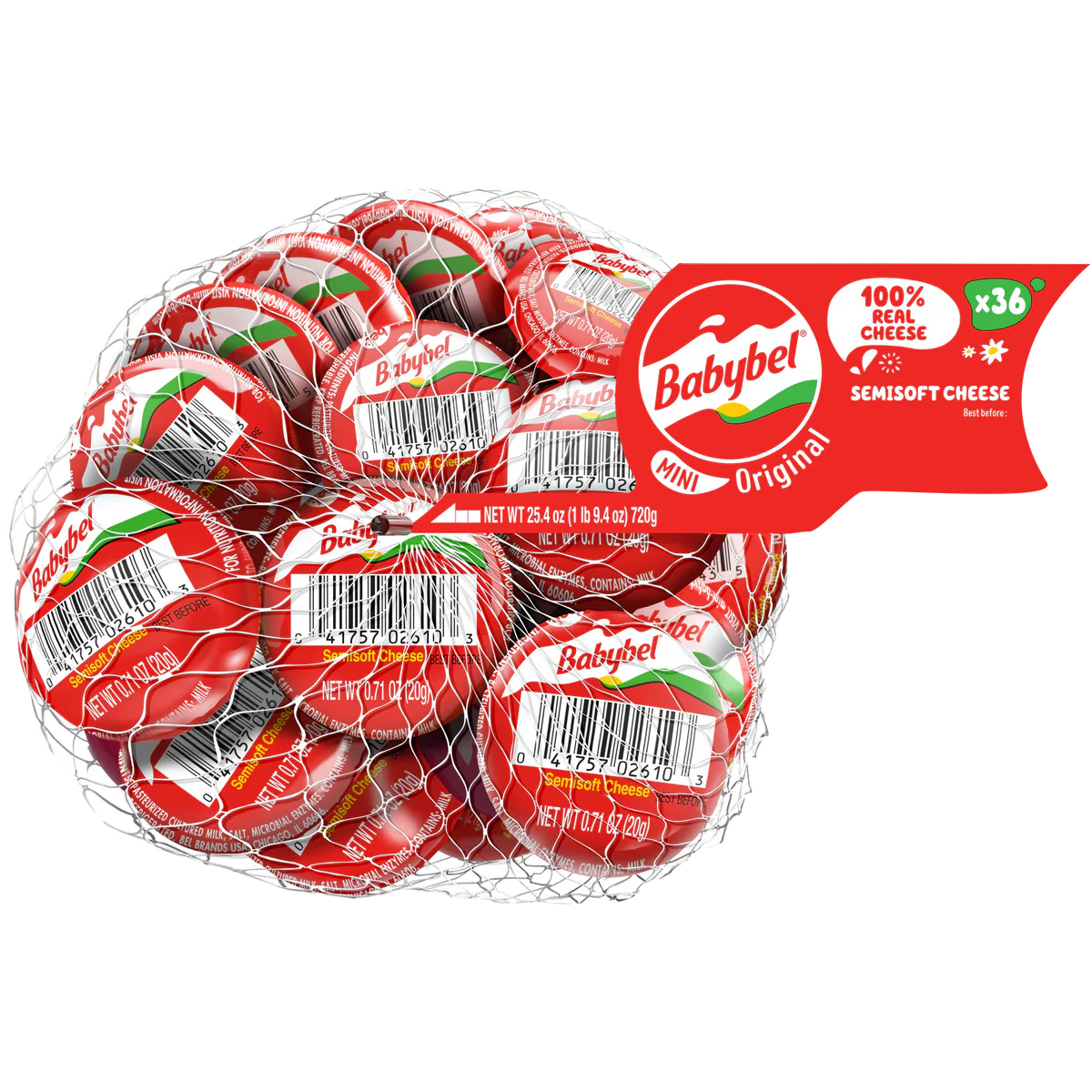 Mini Babybel Original Cheese Snacks 20g (Pack of 36)