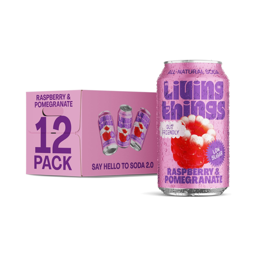 Living Things Raspberry & Pomegranate Soda 12 x 330ml
