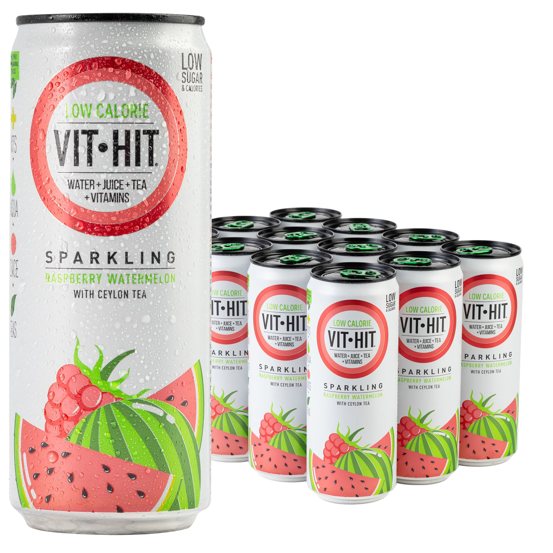 Vit Hit Raspberry & Watermelon Can 330ml X 12 Pack