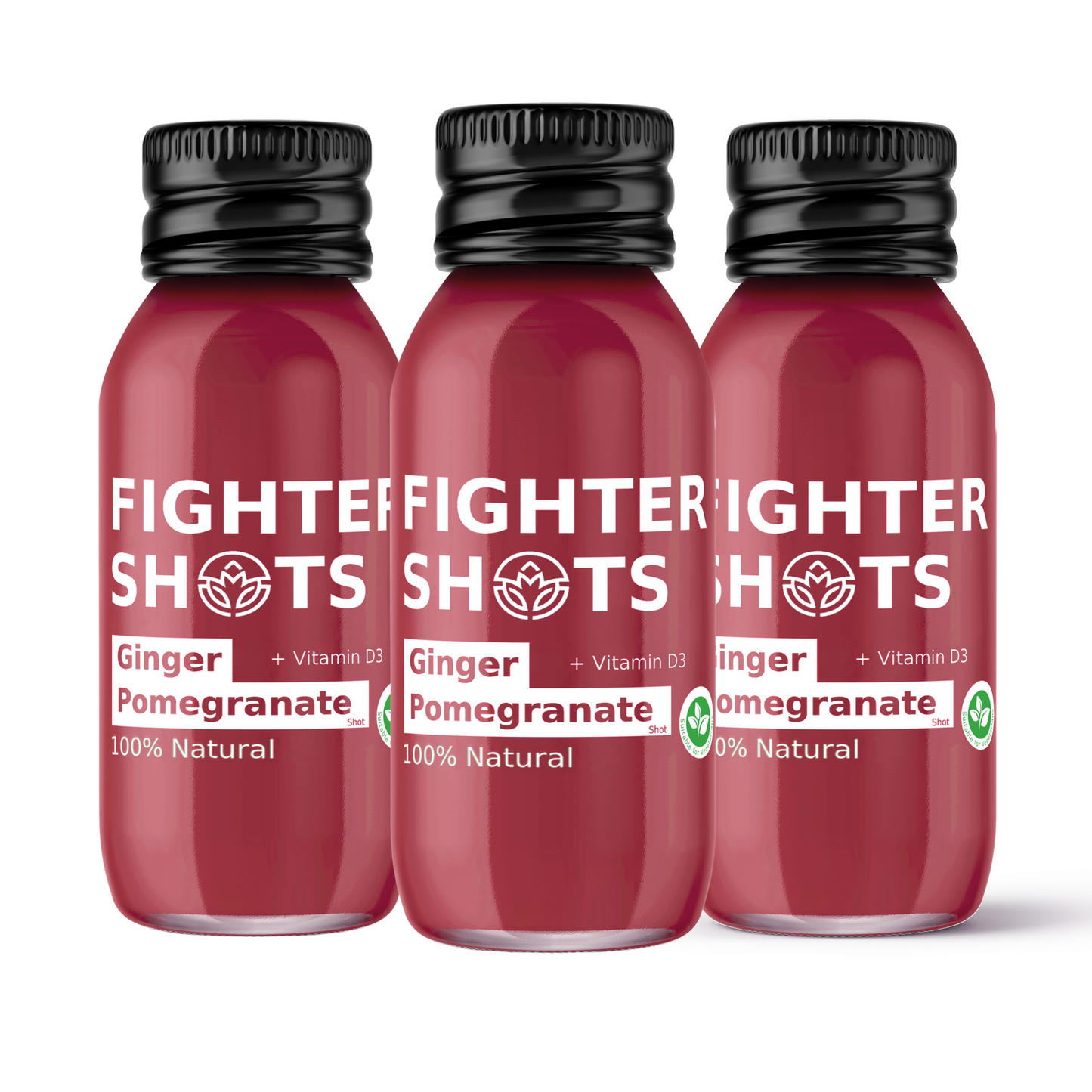 Fighter Shots Ginger + Pomegranate Shot + Vitamin D (12x60ml)