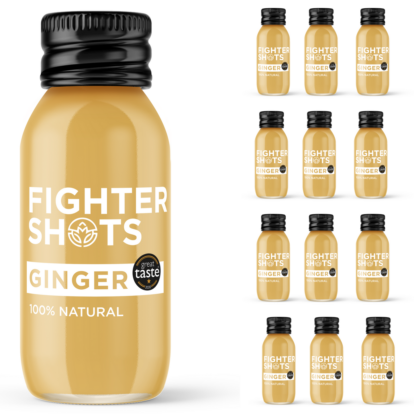 Ginger - 27g organic cold pressed ginger in every bottle, 6 or 12 x 60ml