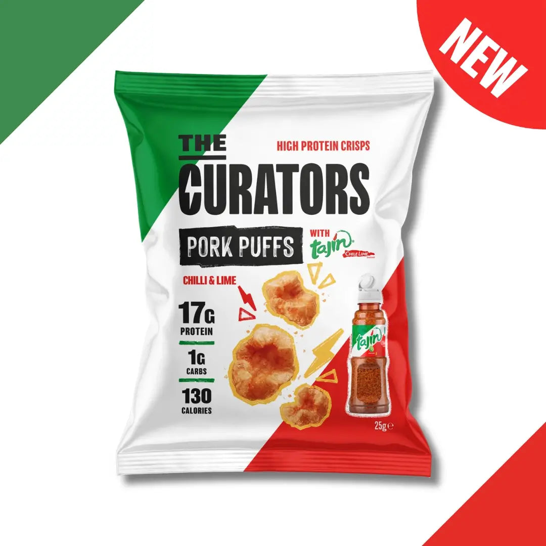 The Curators Tajin Pork Puffs 25Gx12pack