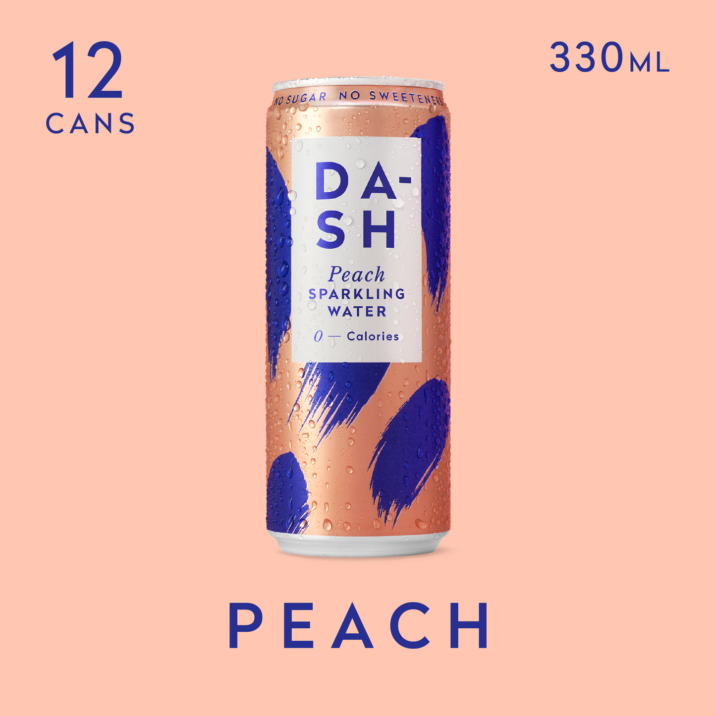 DASH Peach Infused Sparkling Water 12 x 330ml