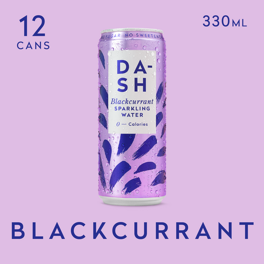 DASH Blackcurrant Infused Sparkling Water 12 x 330ml