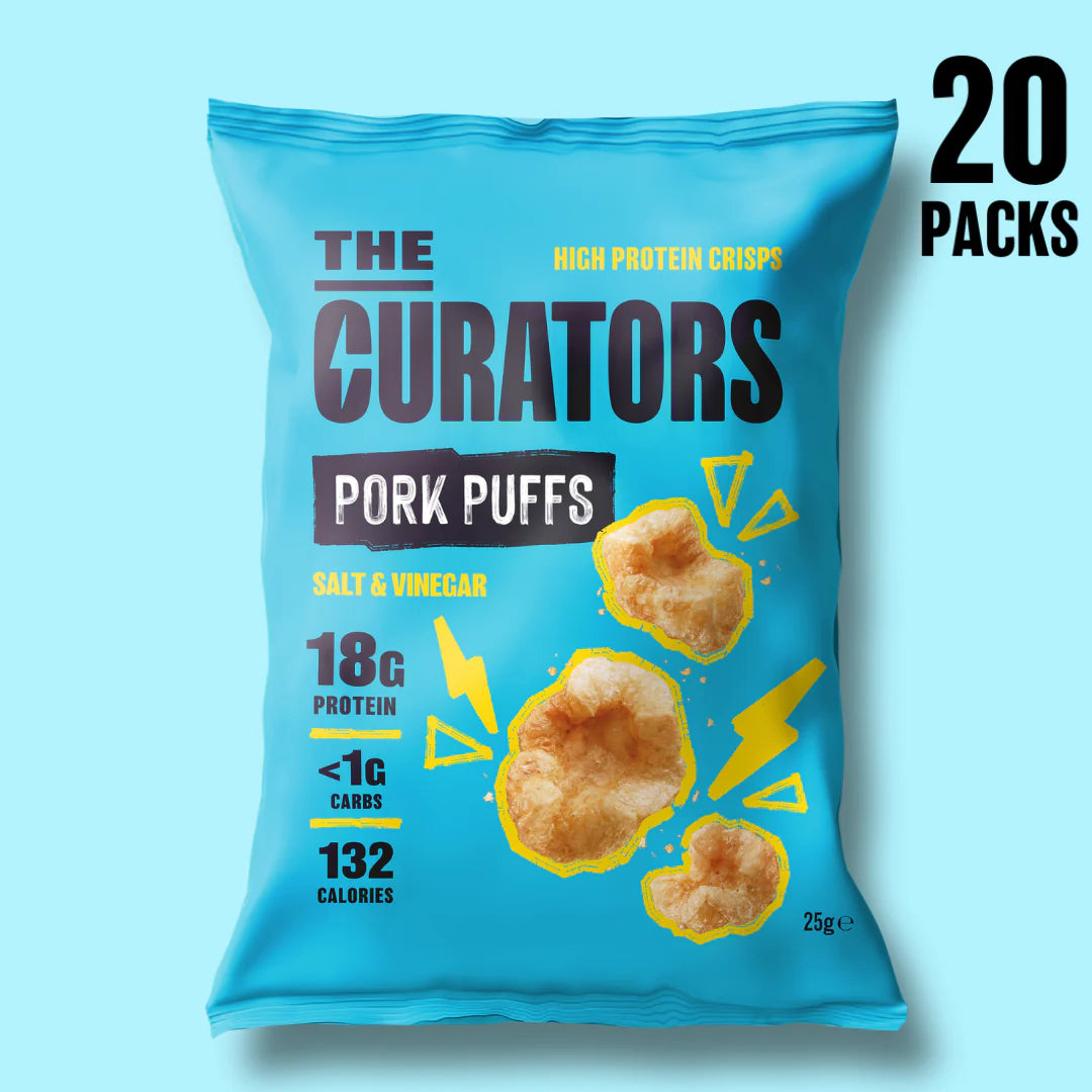 The Curators Salt & Vinegar Pork Puffs 25Gx12pack