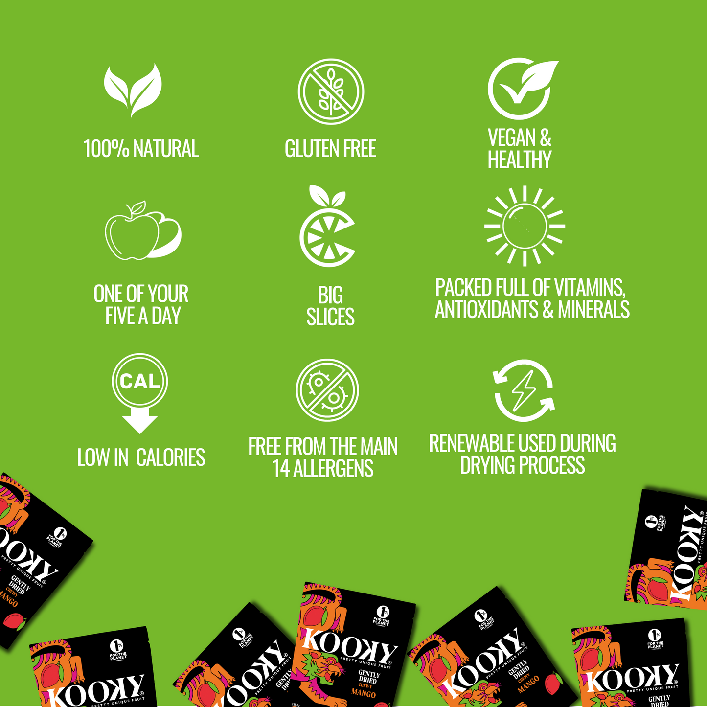 KOOKY - Gently Dried Mango (12 x 25g)