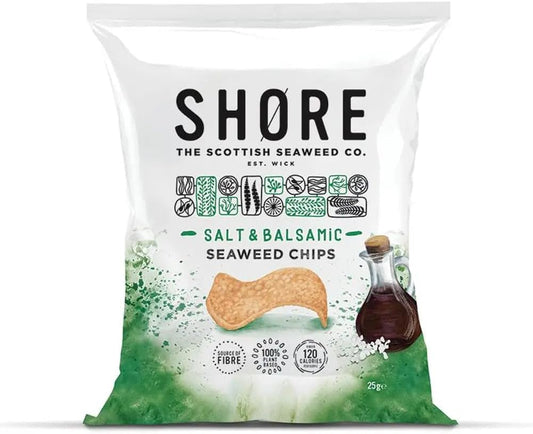 Shore Salt & Balsamic Seaweed Crisps (24 x 25g)