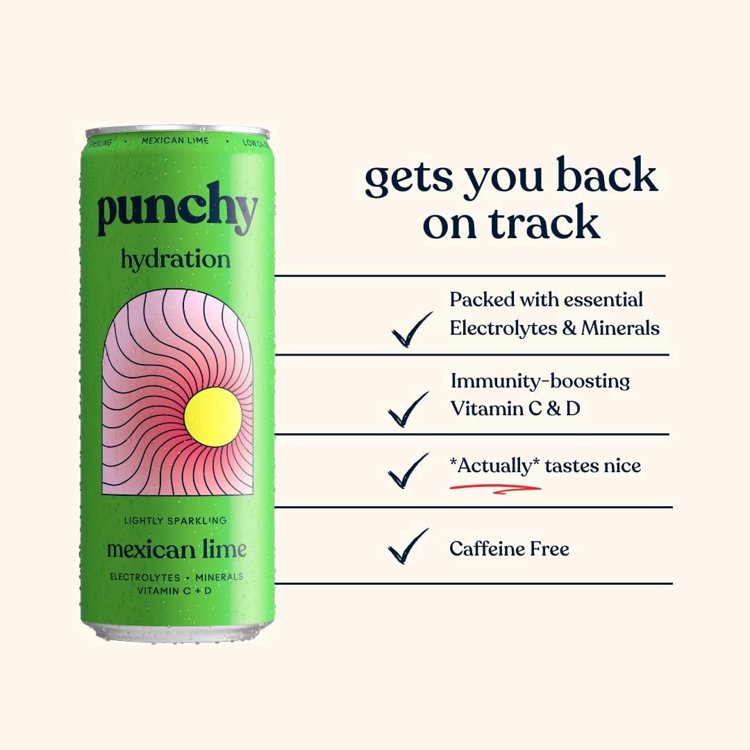 Punchy Mexican Lime Electrolyte Sparkling Vitamin Drink - 12 x 330ml