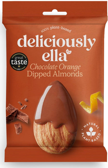 Deliciously Ella - Chocolate Orange Dipped Almonds, Vegan Friendly, 27g x 12 Packs