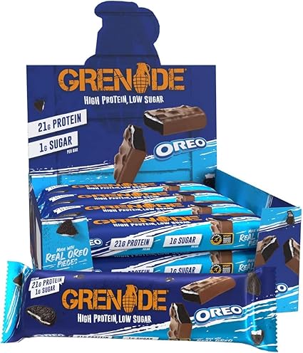 Grenade High Protein, Low Sugar Bar, Vanilla, 18 x 35g - Oreo