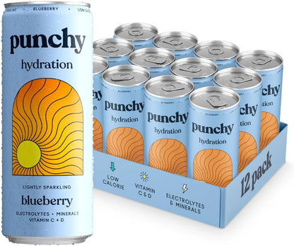 Punchy Blueberry Electrolyte Sparkling Vitamin Drink 12 x 330ml