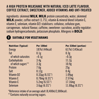 UFIT High 25g Protein Shake Iced Latte 10 x 330ml