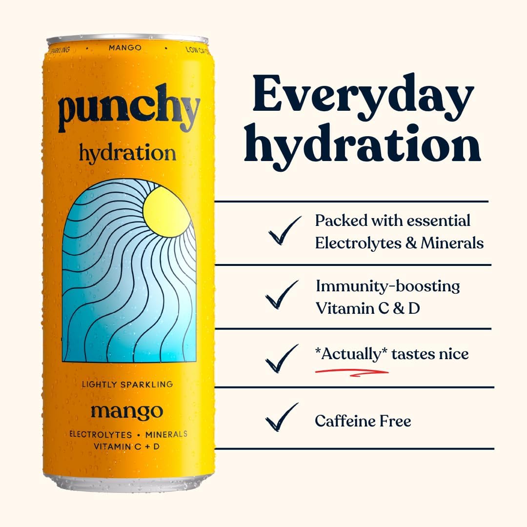 Punchy Mango Electrolyte Sparkling Vitamin Drink 12 x 330ml