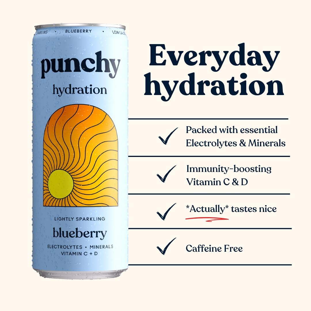 Punchy Blueberry Electrolyte Sparkling Vitamin Drink 12 x 330ml