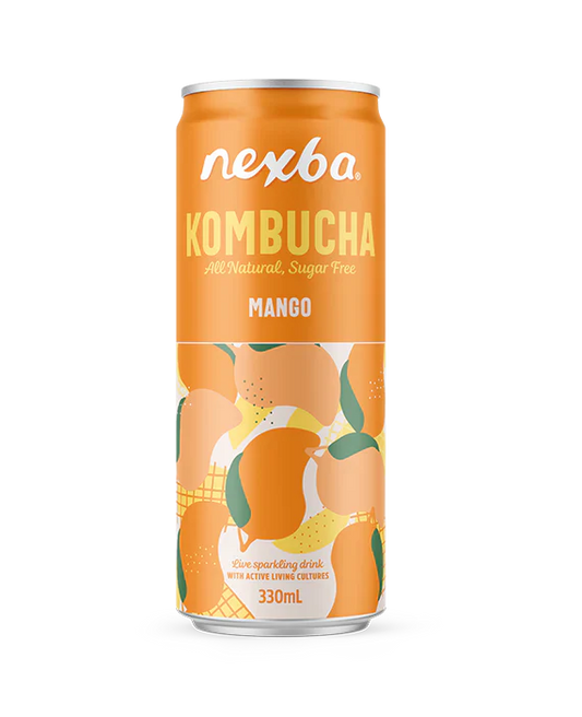 Nexba Kombucha Mango Cans 12 x 330ml