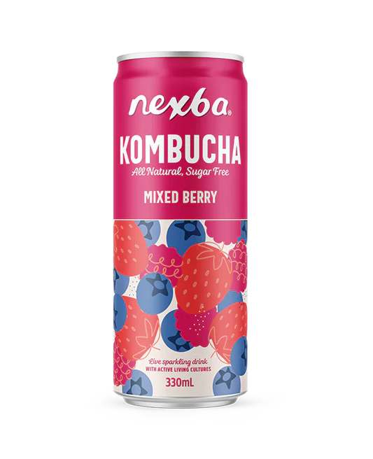 Nexba Kombucha Mixed Berry Cans 12 x 330ml