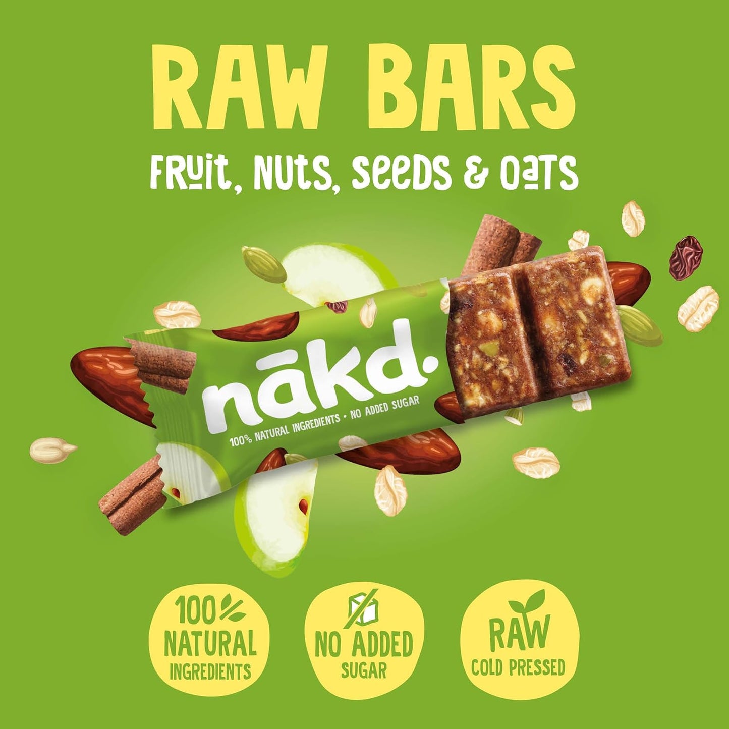 Nakd Fruit & Fibre Apple & Cinnamon Bars (16x 44g)