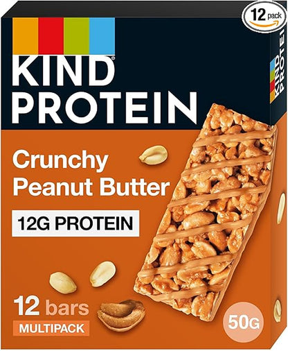 KIND Protein Bars, Gluten Free Crunchy Peanut Butter Snack Bars- 12 x 50g