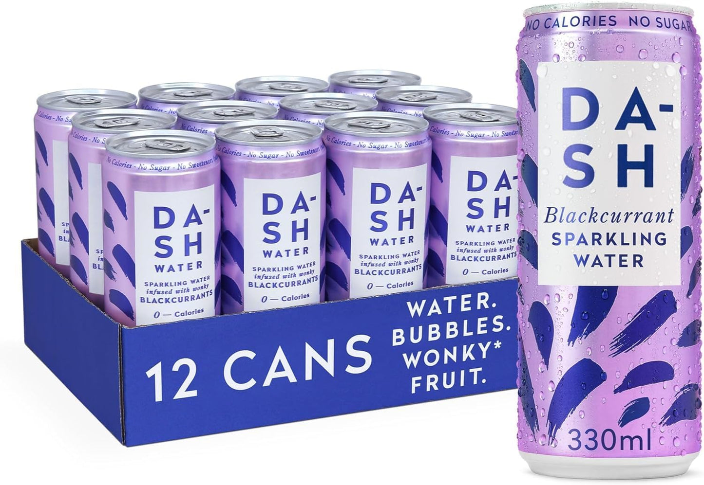 DASH Blackcurrant Infused Sparkling Water (12x330ml)