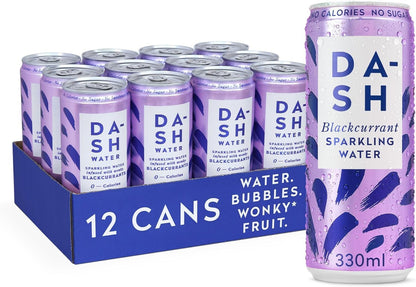 DASH Blackcurrant Infused Sparkling Water (12x330ml)