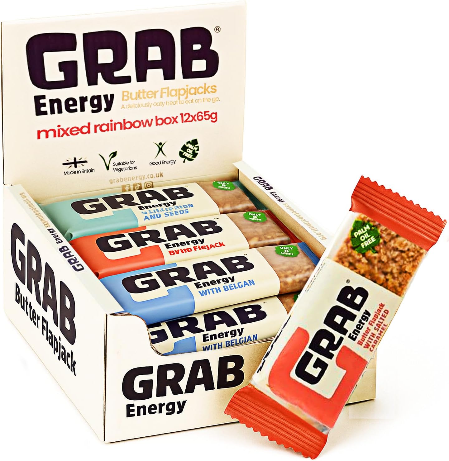 Grab Energy Mixed Butter Flapjacks 12 x 65g