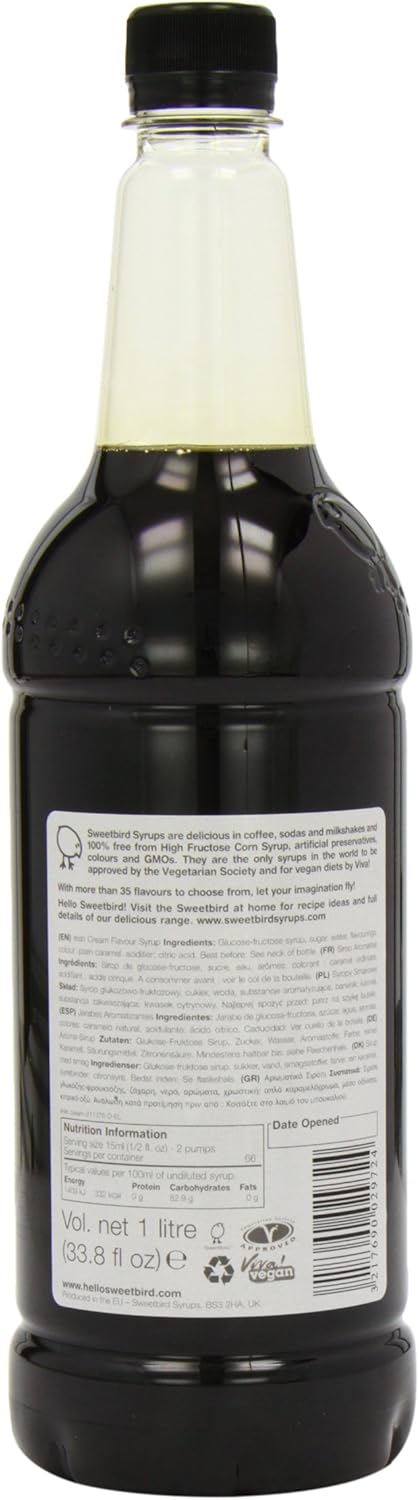 Sweetbird Irish Cream Syrup | 1 Litre