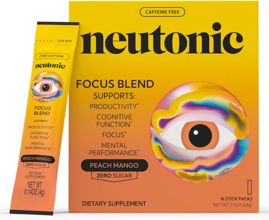 Neutonic Nootropic Focus Blend Powder | Peach Mango 16 Sticks
