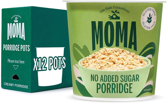 MOMA Instant Porridge Pots PLAIN - Pack of 12 x 65g
