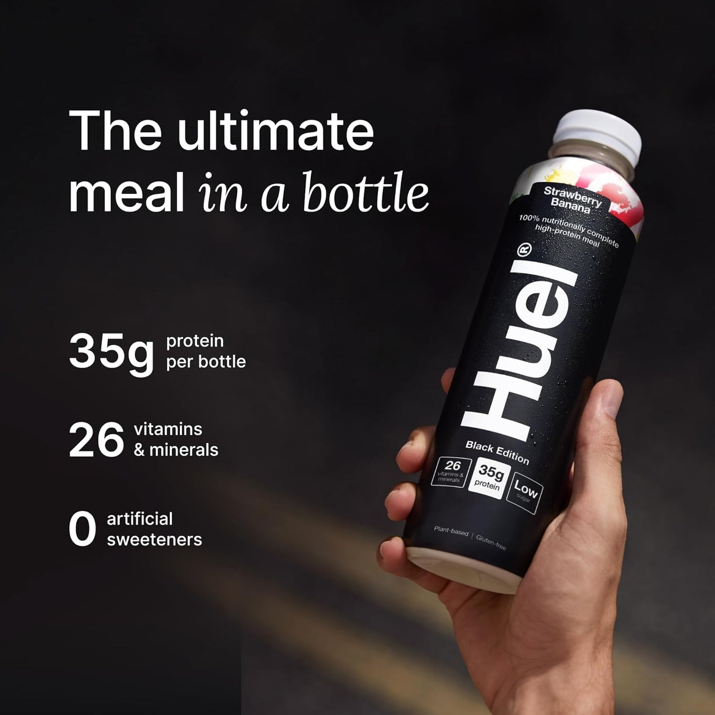 Huel Black Edition Ready to Drink Strawberry & Banana 500ml x8 pack