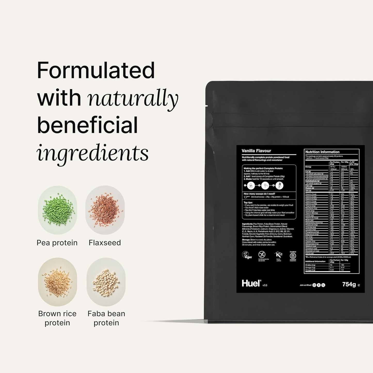 Huel Complete Protein Powder, 26 Servings, Vanilla Flavour, 20g