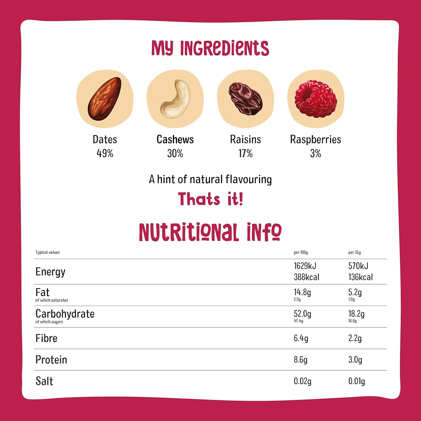 Nakd Berry Delight Natural Fruit & Nut Bars 18 x 35g