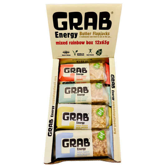 Grab Energy Mixed Rainbow Box of Butter Flapjacks (12x65g) image 0