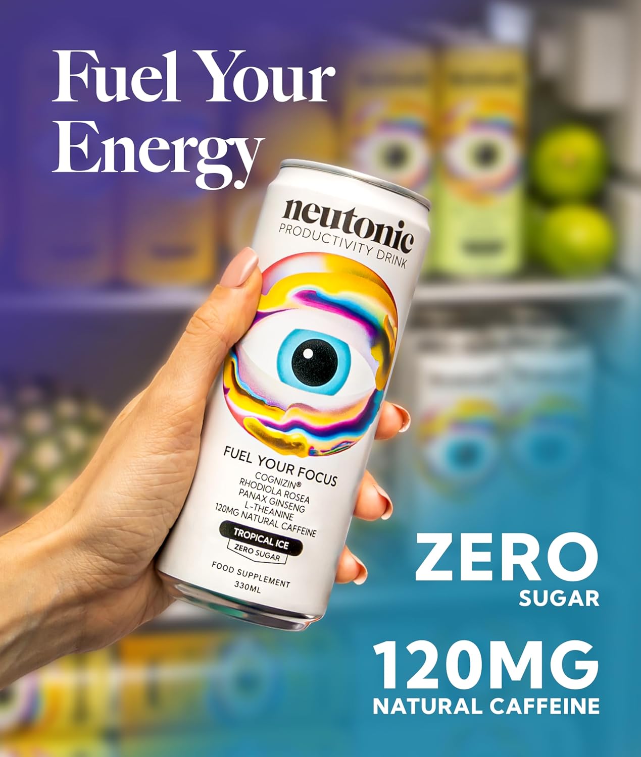 Neutonic Nootropic Productivity Energy Drink | Tropical Ice 12 Cans