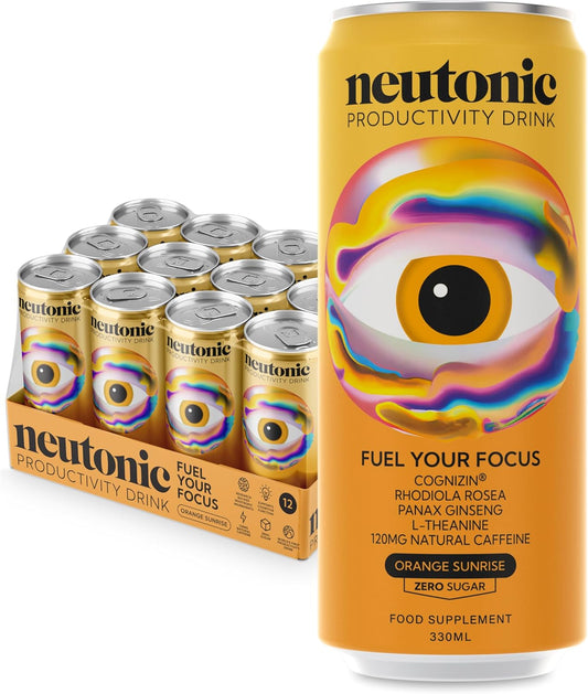 Neutonic Nootropic Productivity Energy Drink | Orange Sunrise 12 Cans