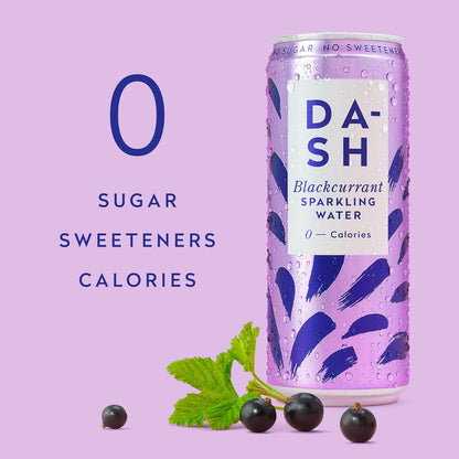 DASH Blackcurrant Infused Sparkling Water 12x330ml