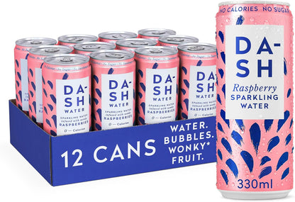 DASH Raspberry Infused Sparkling Water (12x330ml)