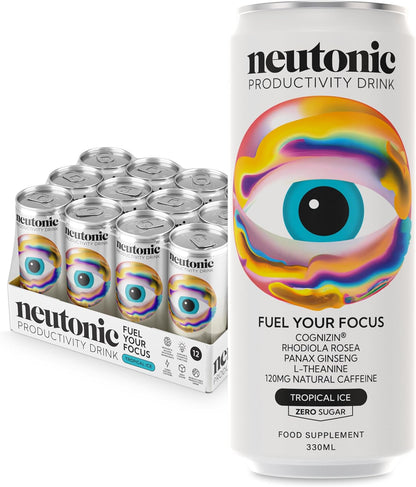 Neutonic Nootropic Productivity Energy Drink | Tropical Ice 12 Cans