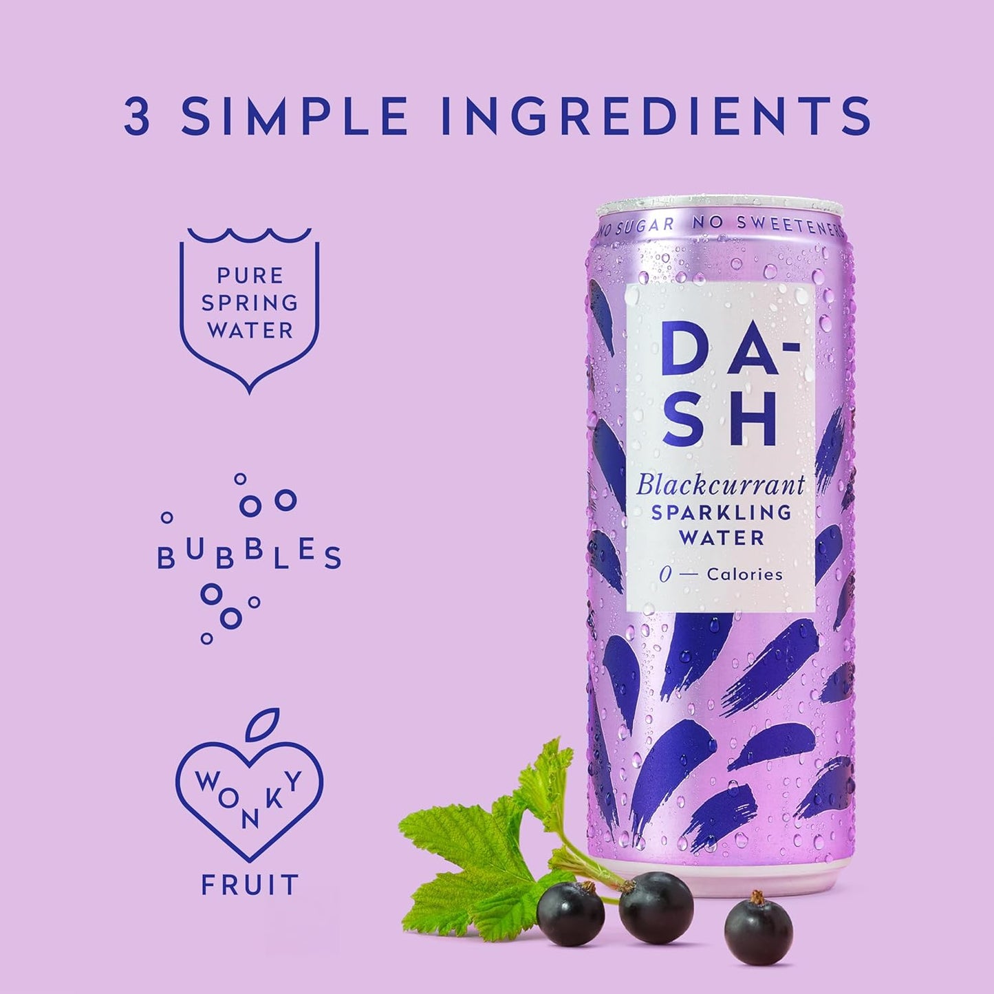 DASH Blackcurrant Infused Sparkling Water (12x330ml)