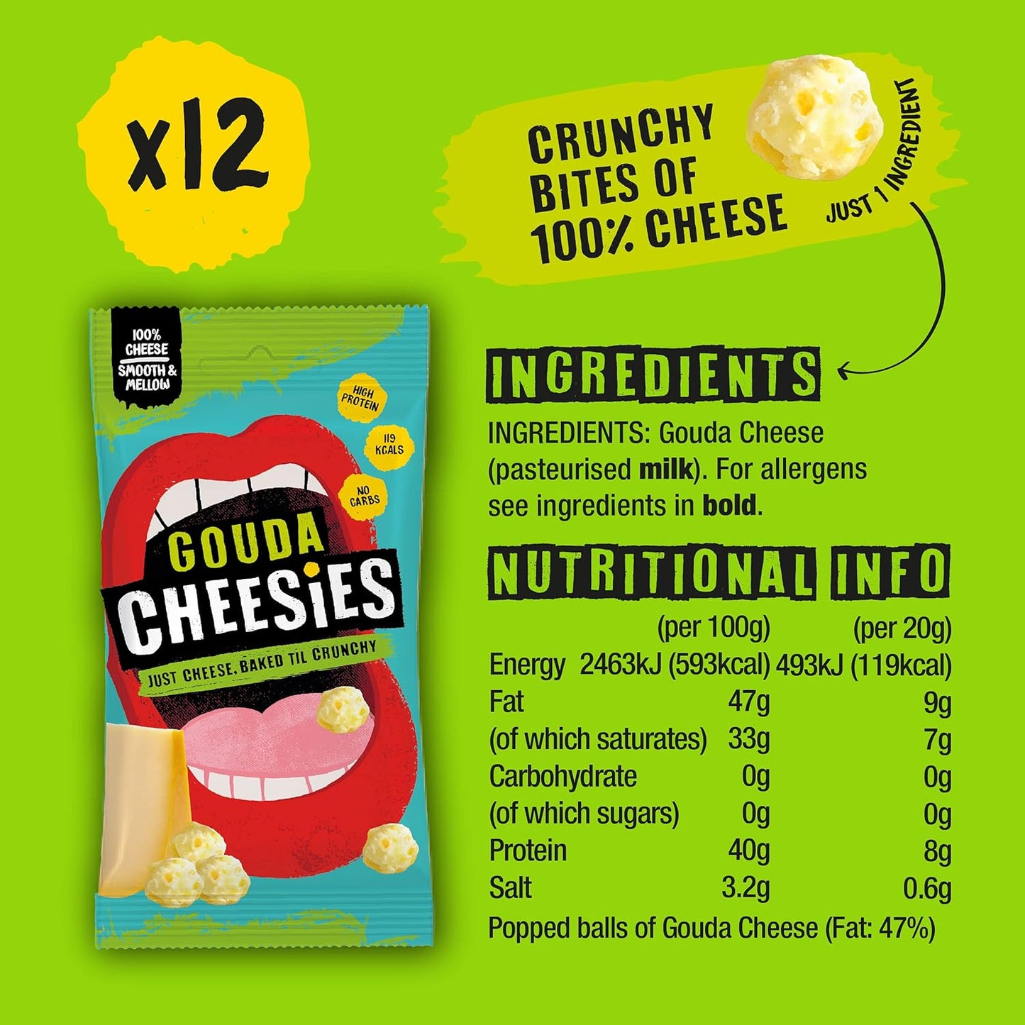 The Curators Gouda Cheese Cheesies 12x20g