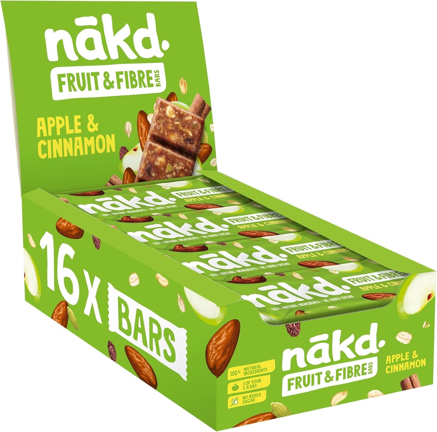 Nakd Fruit & Fibre Apple & Cinnamon Bars (16x 44g)