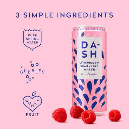 DASH Raspberry Infused Sparkling Water (12x330ml)
