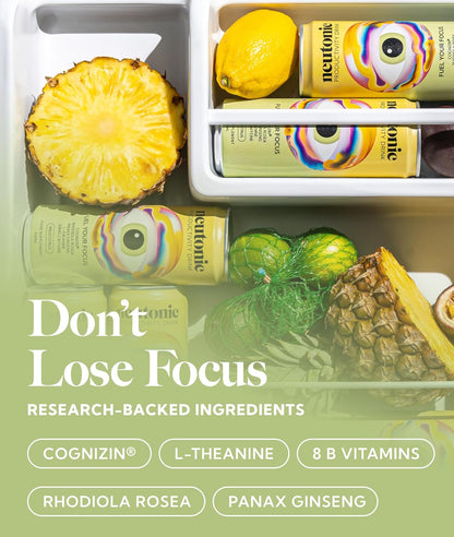 Neutonic Nootropic Productivity Energy Drink | Wild Citrus 12 Cans