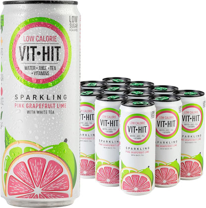 Vit Hit Pink Grapefruit & Lime Can 330ml X 12 Pack