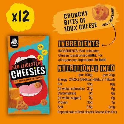 The Curators Red Leicester Cheese Cheesies 12 x 20g