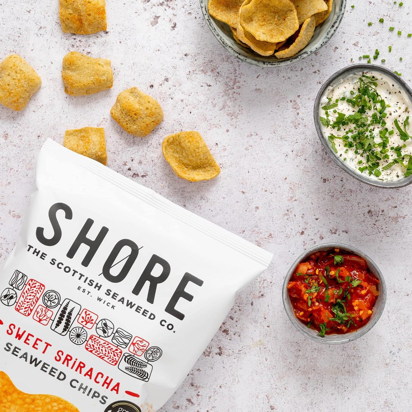 Shore Sweet Sriracha Seaweed Crisps 14 x 25g