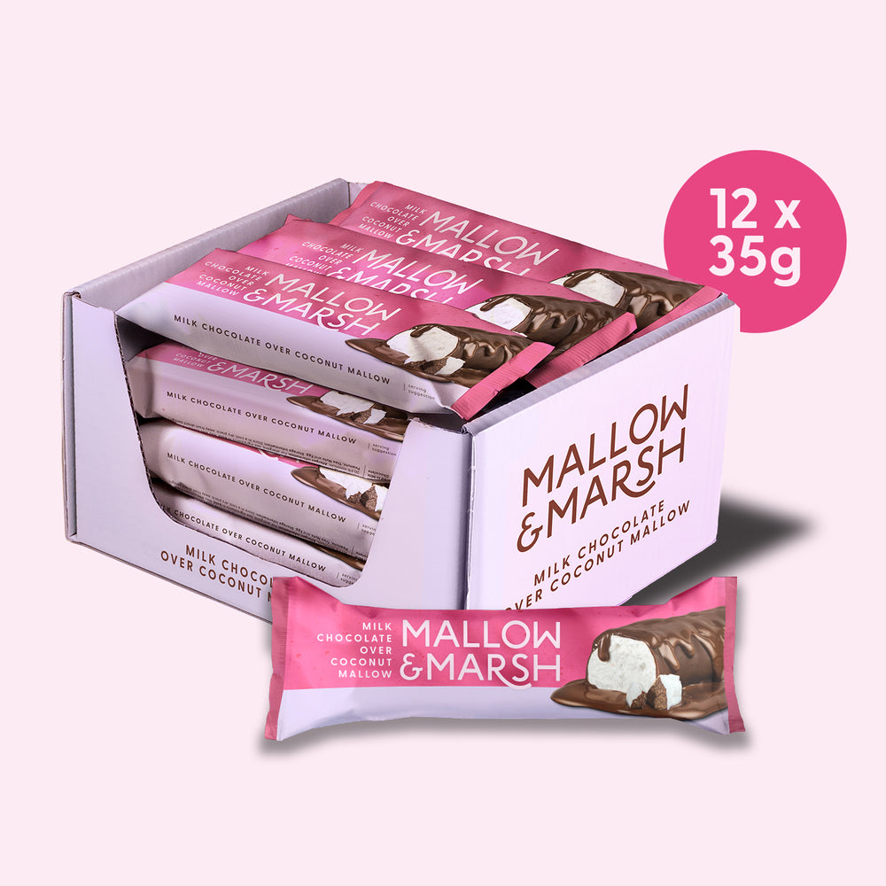 Mallow & Marsh Milk Chocolate over Coconut Marshmallow Bar -12 x 35g