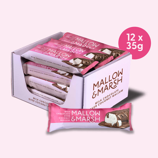 Mallow & Marsh Milk Chocolate over Coconut Marshmallow Bar -12 x 35g
